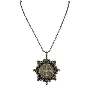 VIRGINS SAINTS & ANGELS VSA Cloister San Benito Charm Necklace in Gunmetal